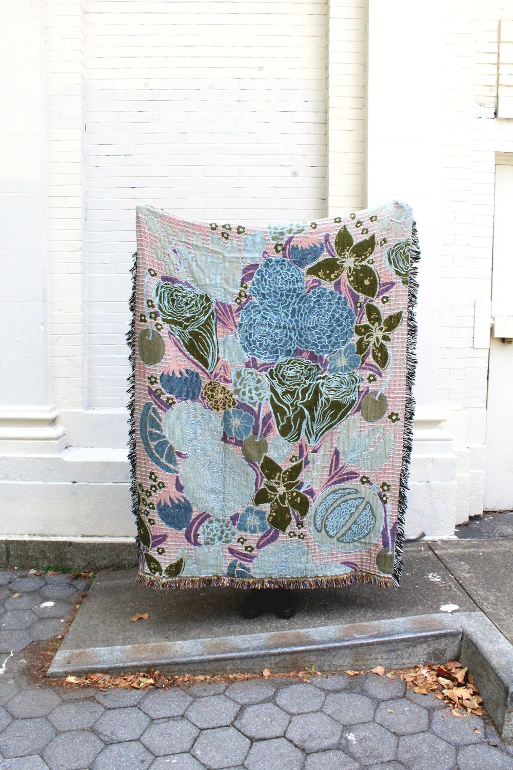 Fruity Floral TAPESTRY BLANKET in Cherry Baby — Calhoun & Co.